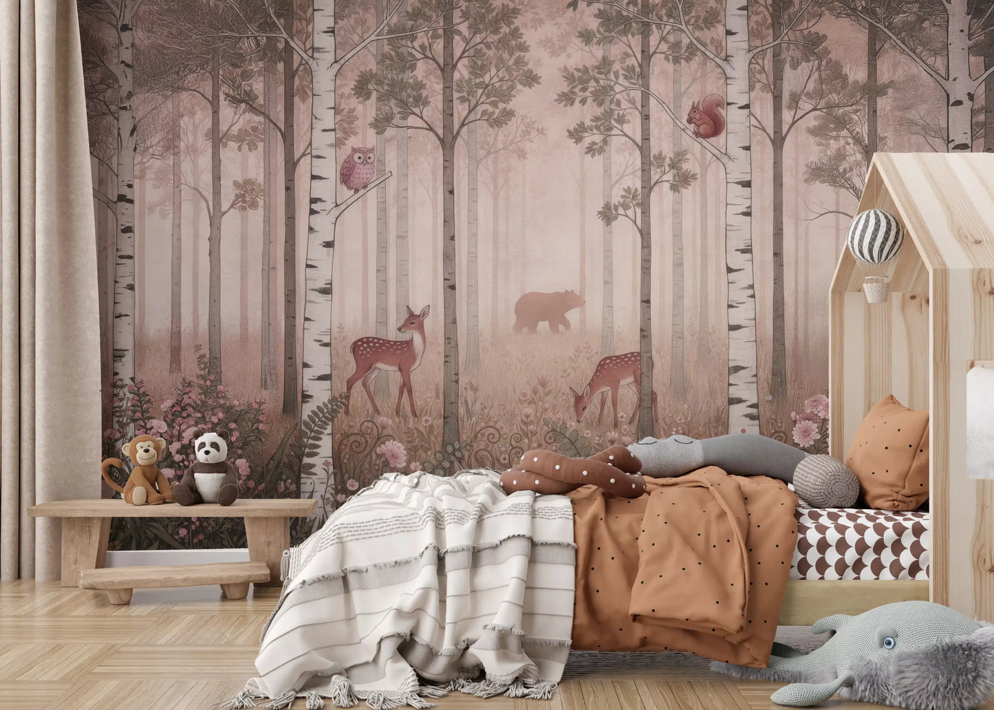 Forest Animals and Wildflowers –  Dawn Wall Mural