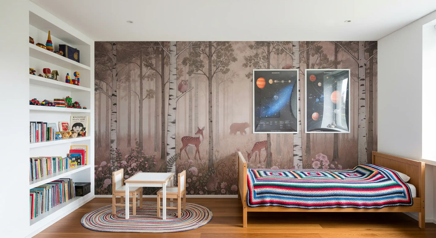 Forest Animals and Wildflowers –  Dawn Wall Mural