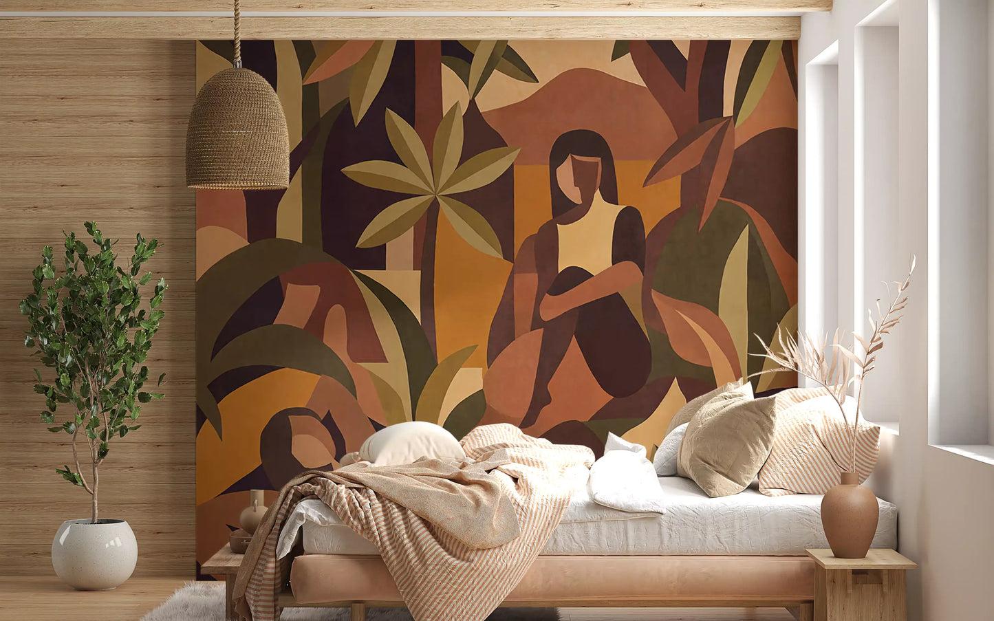 Amber Bloom Wall Mural