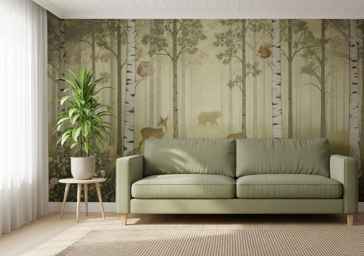 Forest Animals and Wildflowers – Summer Wall Mural