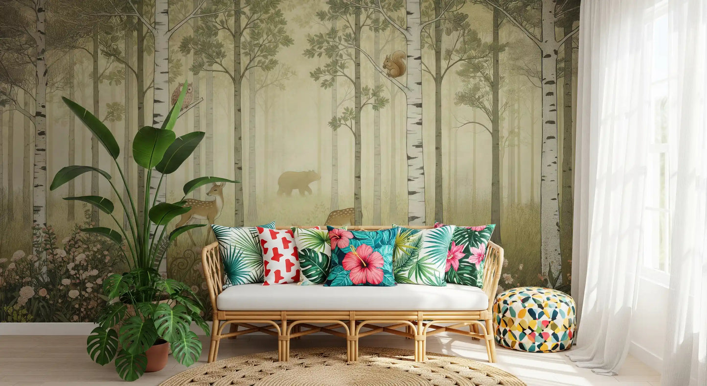 Forest Animals and Wildflowers – Summer Wall Mural