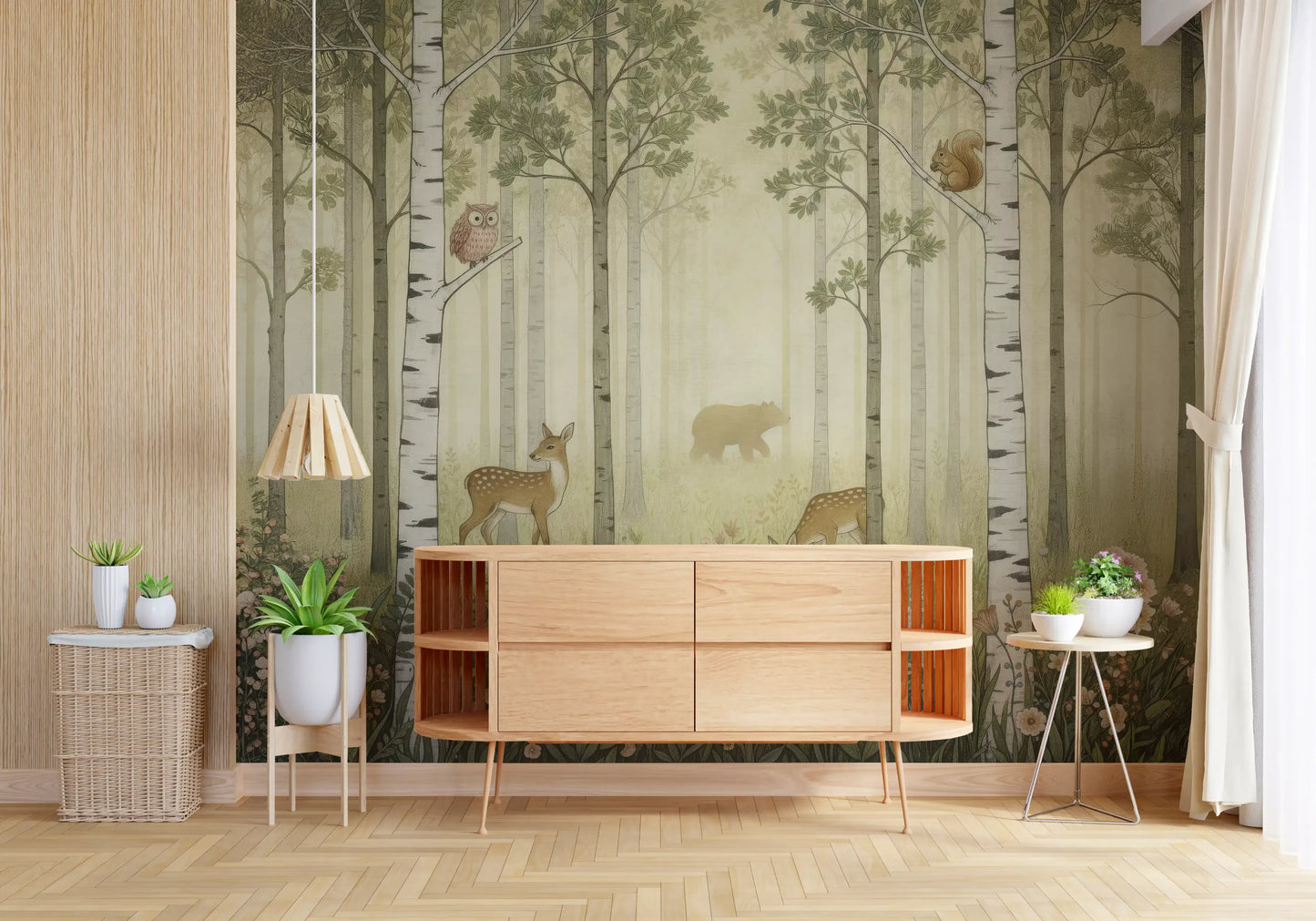 Forest Animals and Wildflowers – Summer Wall Mural