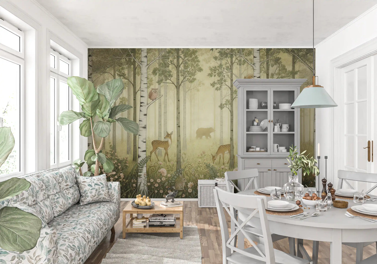Forest Animals and Wildflowers – Summer Wall Mural