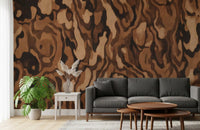 Organic wood grain mural with natural brown colour variations., GD10371