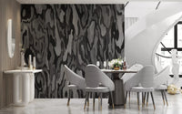 Ettore Root wall mural with grey and charcoal wood root pattern., GD10372