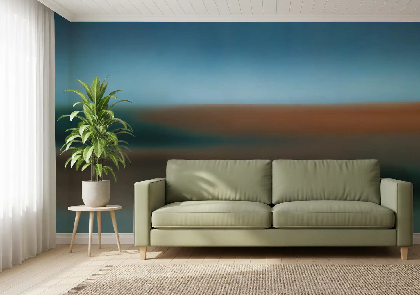 Blurred gradient wall mural with warm and cool colour layers., GD10384