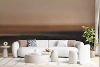 Blurred colour field wall mural with warm apricot upper section., GD10387