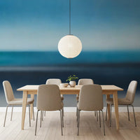 Blurred colour field wall mural with bright sky blue upper section., GD10389