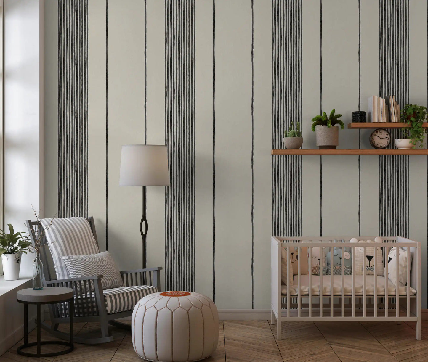 Artisanal Striped Linen Wallpaper⁠