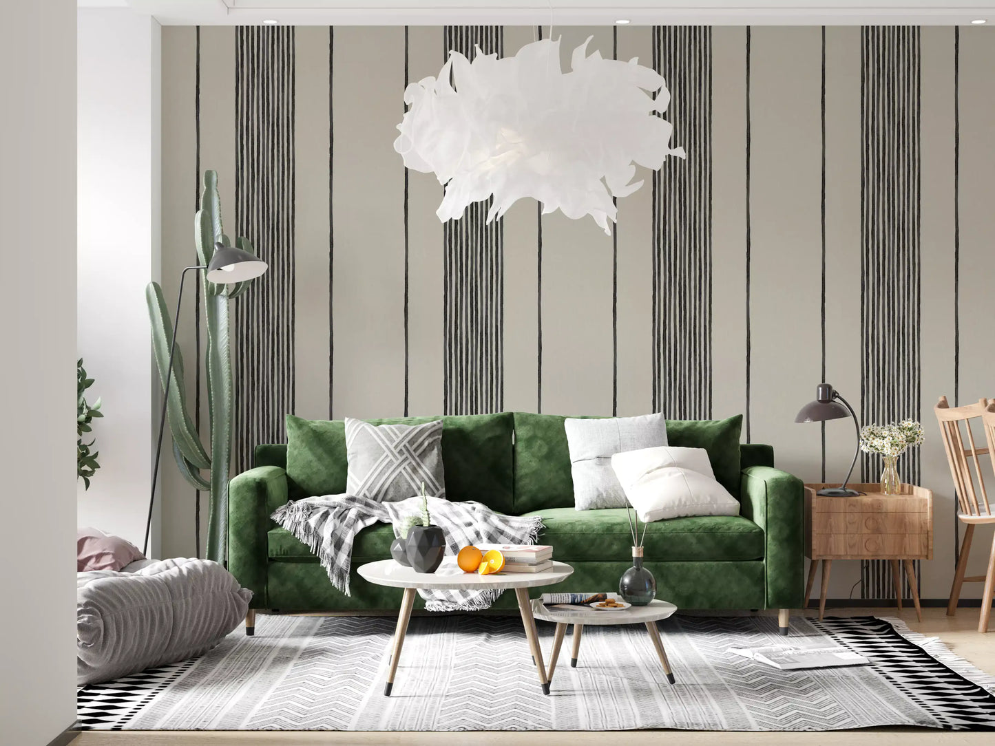 Artisanal Striped Linen Wallpaper⁠