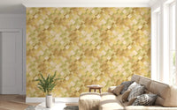 Painted diamond grid wallpaper with blended tan cream and khaki colour washes., GD10405