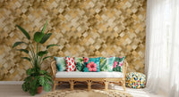 Watercolour diagonal pattern wallpaper in muted warm brown and sandy shades., GD10406