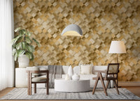 Watercolour patchwork wallpaper featuring brown amber tan and cream diamonds., GD10406