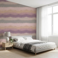 Relax sunrise wallpaper featuring linen textured purple ombre bands., GD10410
