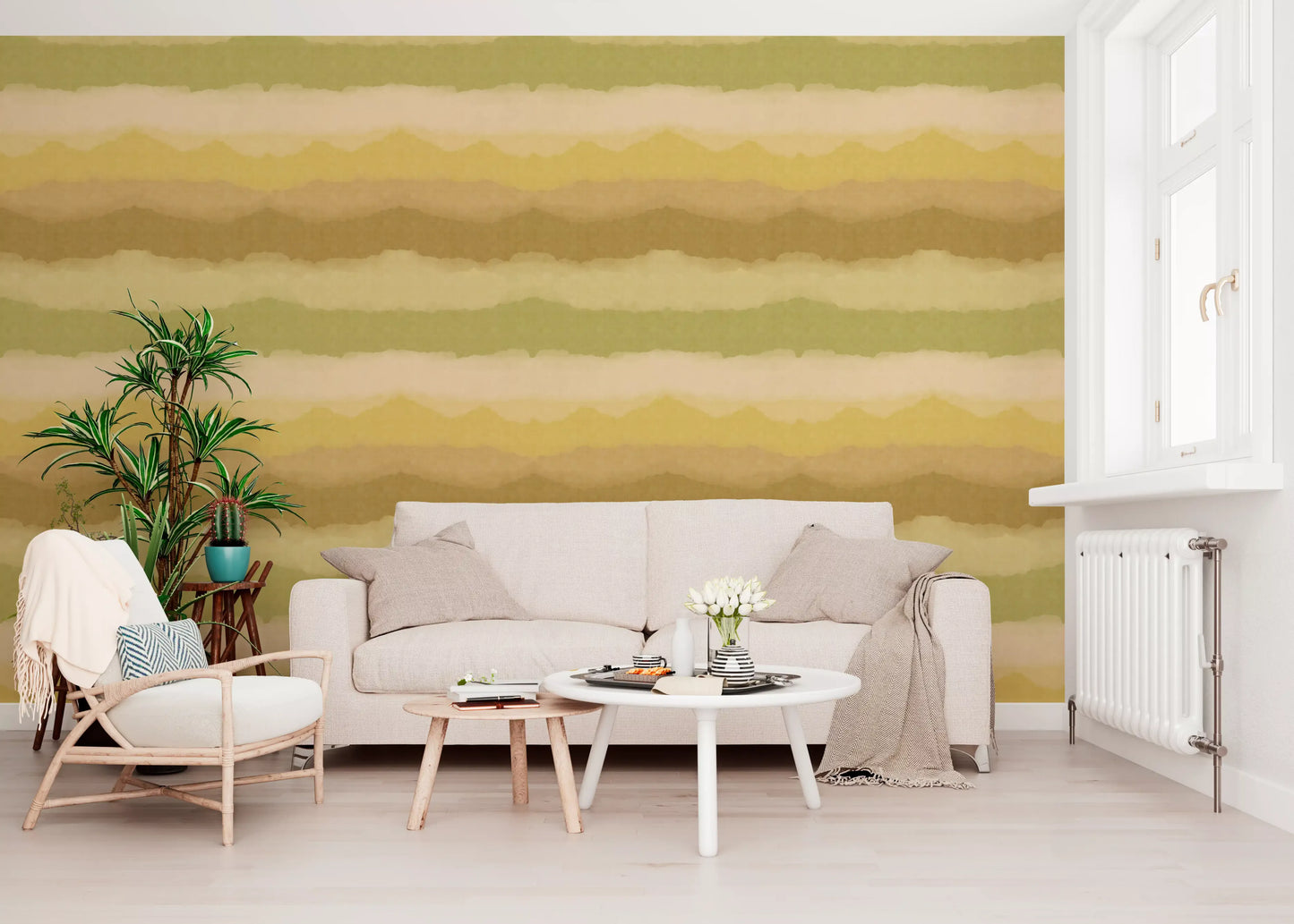 Warm golden and earthy brown layered wallpaper with fabric-like texture., GD10411