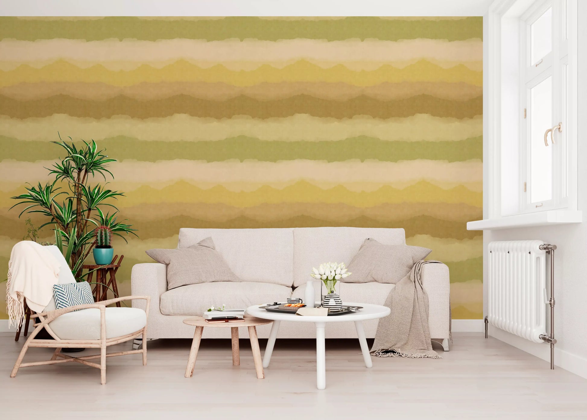 Warm golden and earthy brown layered wallpaper with fabric-like texture., GD10411