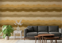 Relax ocher painted horizon wallpaper displayed in a living room space., GD10412