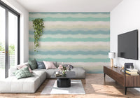 Abstract painted horizon wallpaper with cool blue and white color., GD10415