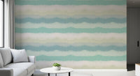Painted horizon wallpaper in living room with  blue and mint gradients., GD10415