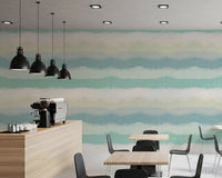 Watercolour ombre wallpaper featuring sage and mint gradient stripes., GD10415