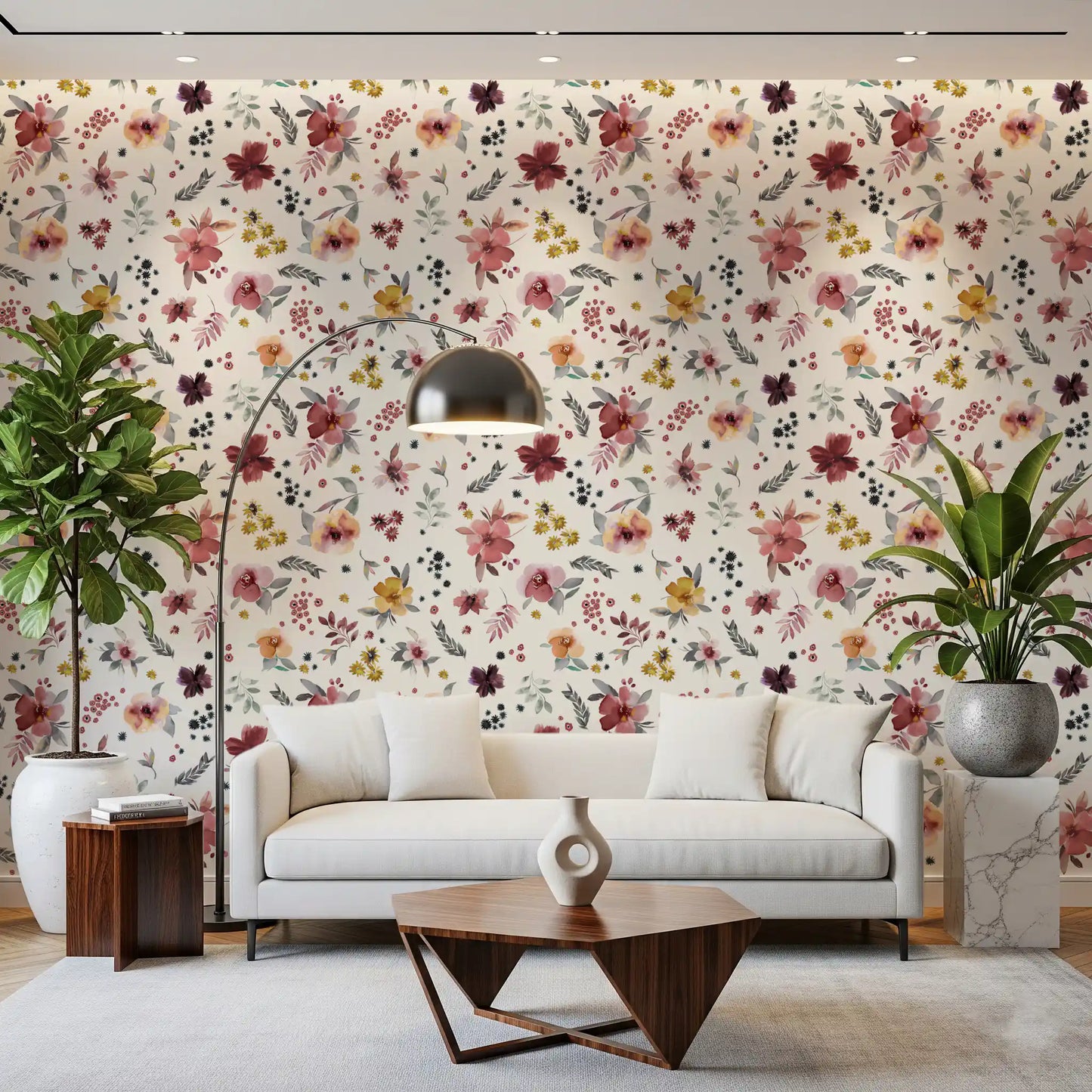 Soft Floral Countryside Wallpaper⁠