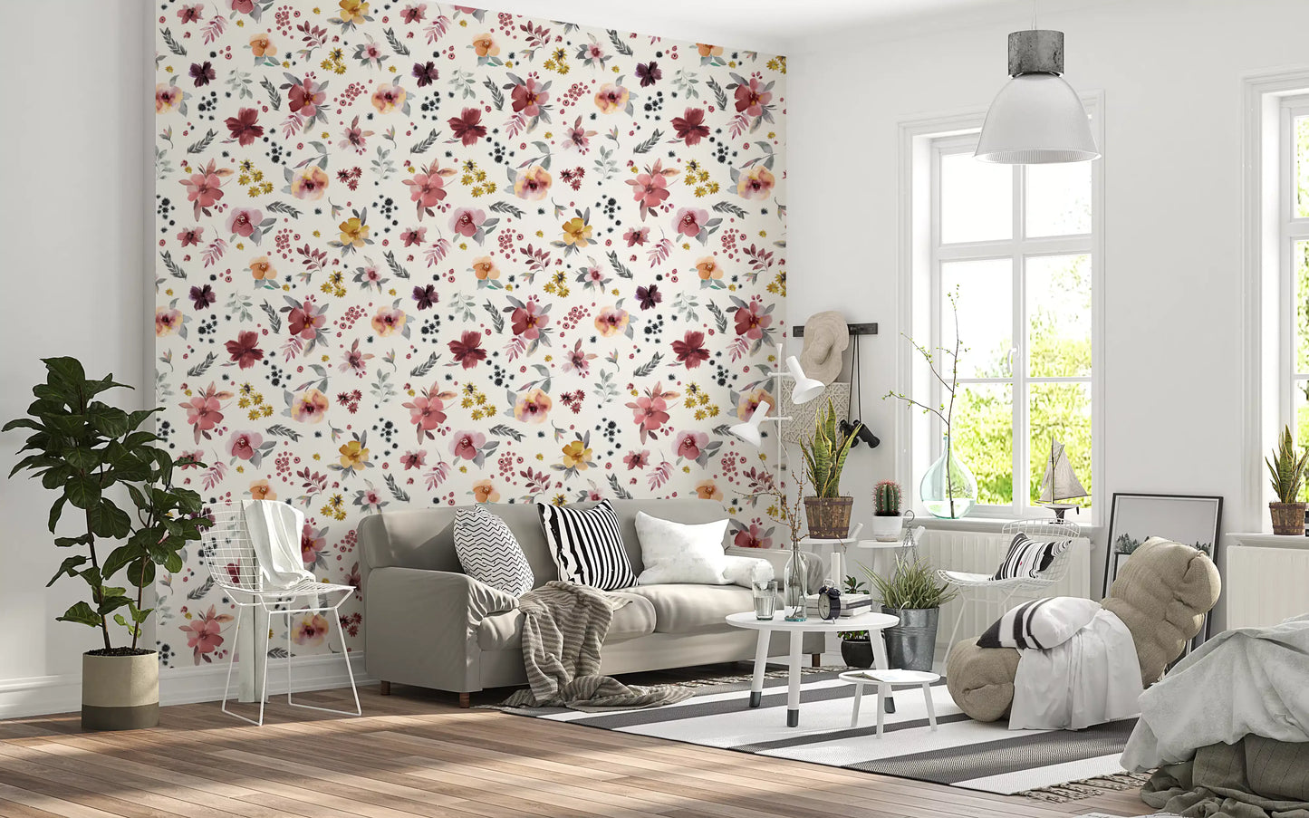 Soft Floral Countryside Wallpaper⁠