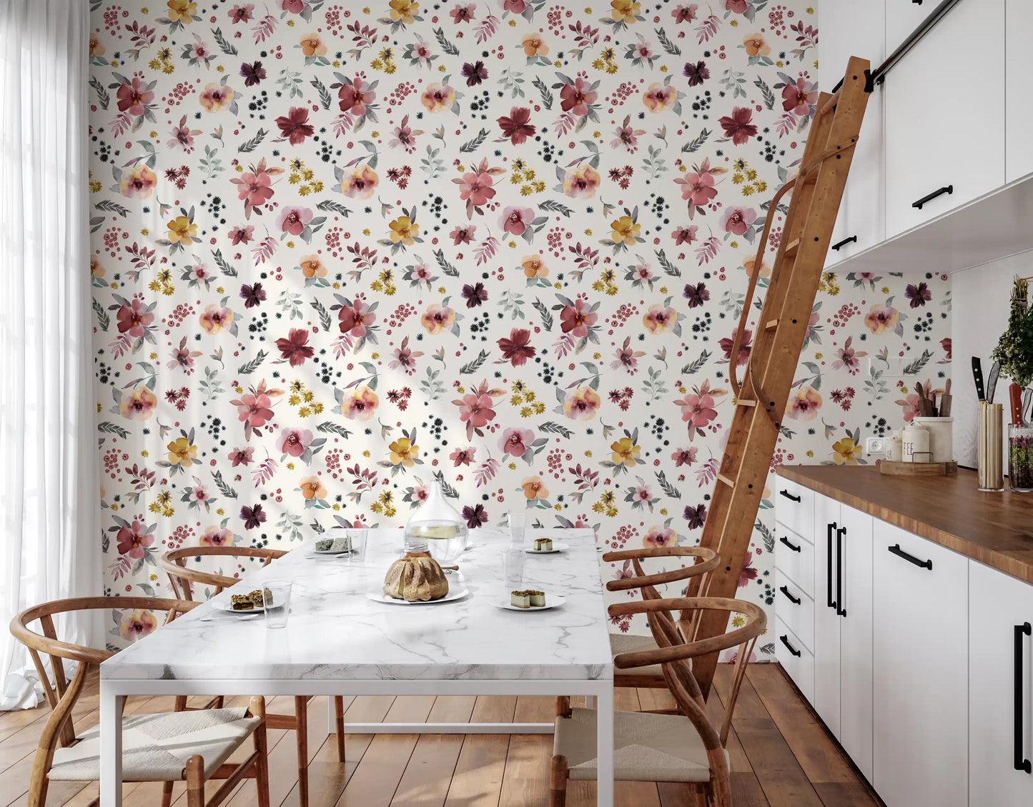 Soft Floral Countryside Wallpaper⁠