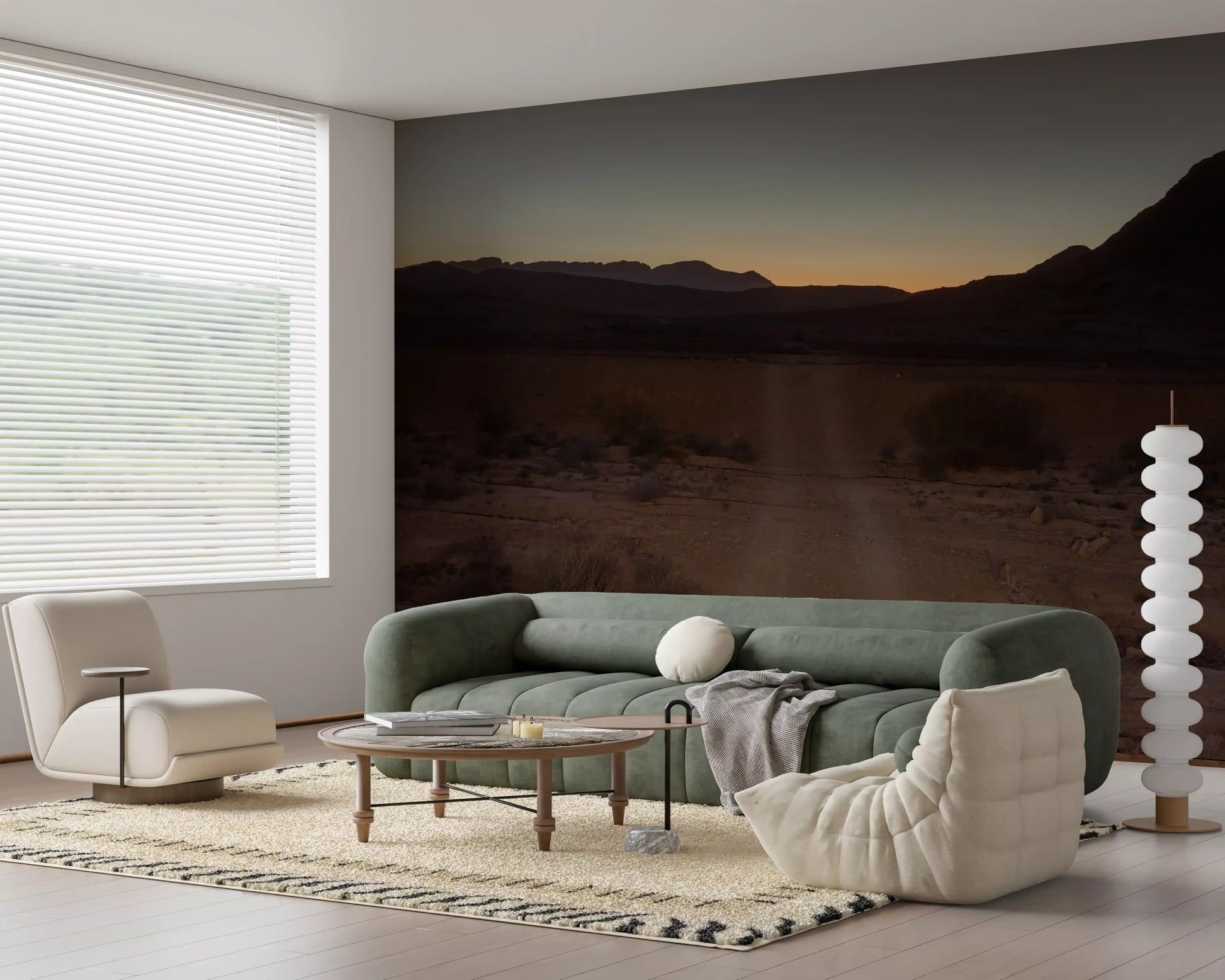 Desert dawn wall mural with Warm amber and gold horizon gradient, GD10425