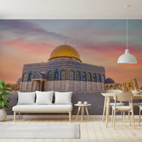 Sunset sky over the golden dome mural with pink and lavender clouds, GD10439