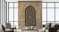 Moorish light pattern wall mural in a living room with neutral tones., GD10440
