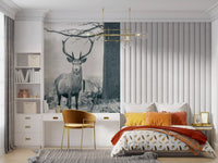 Fern and woodland floor in Woodland Sentinel wall mural., GD10444