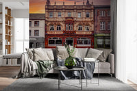 Timeless Landmark wall mural with Rooftop finials and scrollwork., GD10448