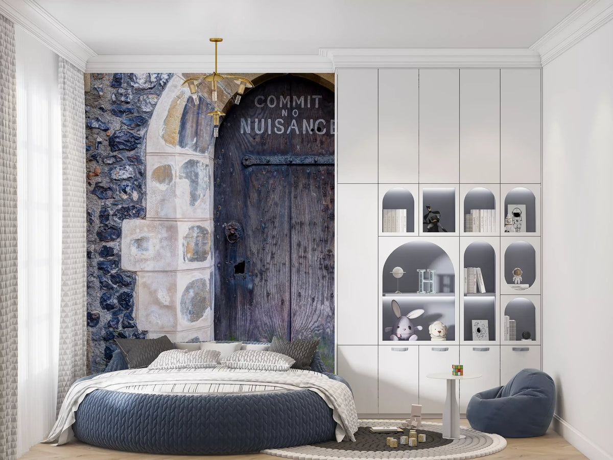 Arched Entry Commit No Nuisance Stone Door Wall Mural