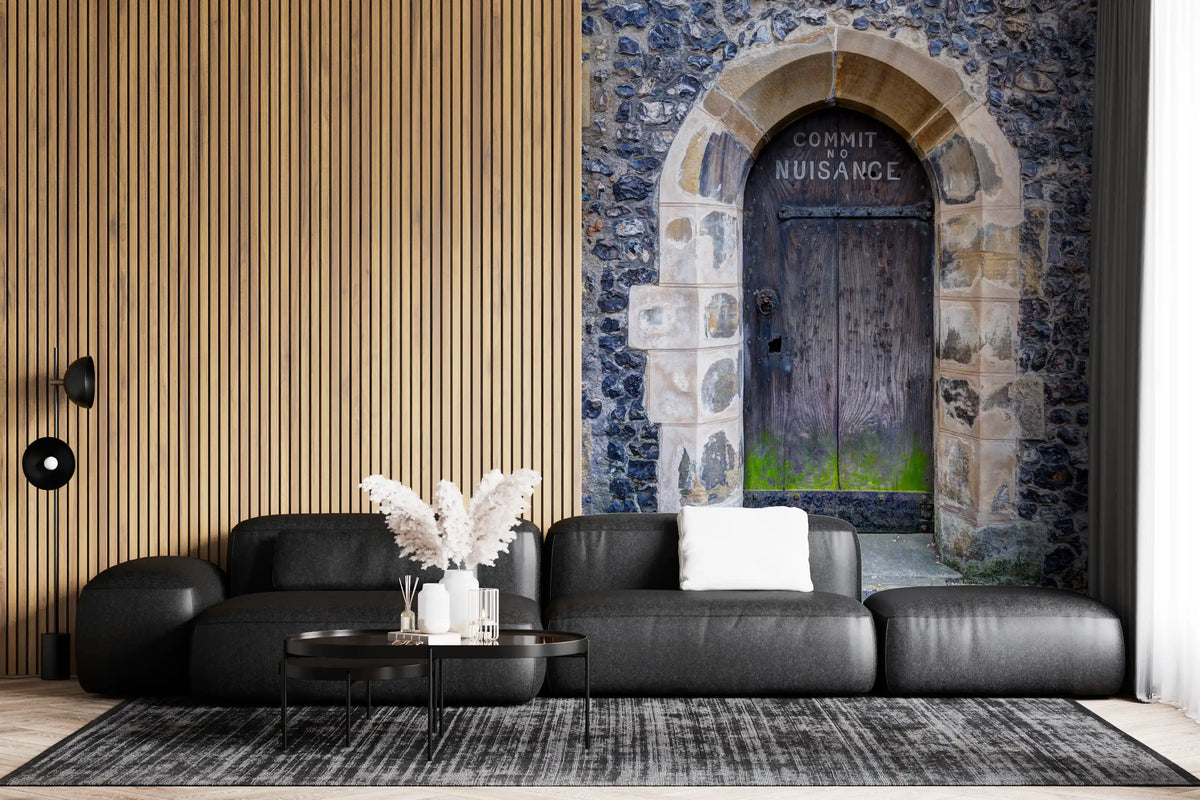 Arched Entry Commit No Nuisance Stone Door Wall Mural
