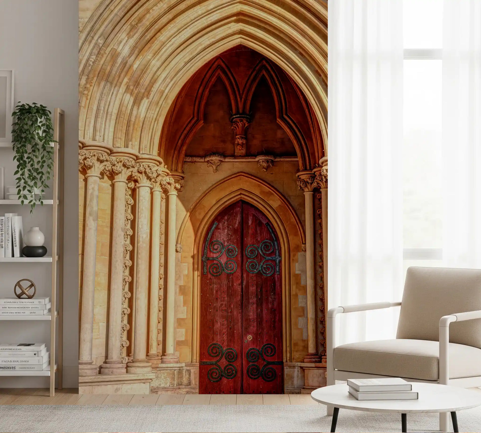 Entryway wall mural with Nested pointed arches with sandstone surround, GD10451