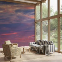 Twilight cloudscape mural showing gradual warm to cool tonal shift., GD10453