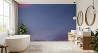 Pink and violet dusk mural with Dense billowing clouds and blurred edges in bathroom., GD10454