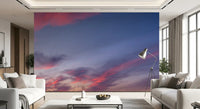 Warm amber horizon glow beneath cool indigo upper sky in dusk wall mural., GD10454