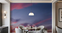 Pink and grey-violet sky mural with Blurred wind-swept cloud formations., GD10454