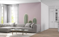 Columnar cactus spires with fine needle texture in blush desert wall mural., GD10455