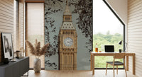 Dark tree branches framing Big Ben in London's grand watch wall mural., GD10461
