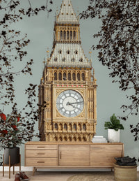 London's grand watch mural featured on a hallway accent wall., GD10461