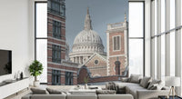 Living room featuring London's Majestic Dome architectural wall mural., GD10464