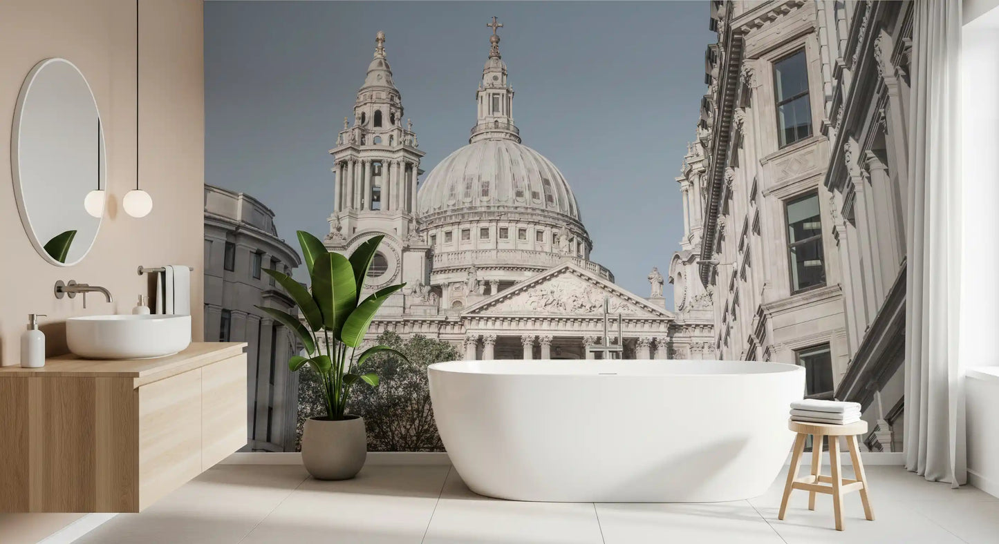 Timeless Grandeur St Paul's London wall mural in a bathroom space., GD10465