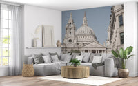  St Paul's mural with Ribbed dome and golden cross on timeless grandeur., GD10465