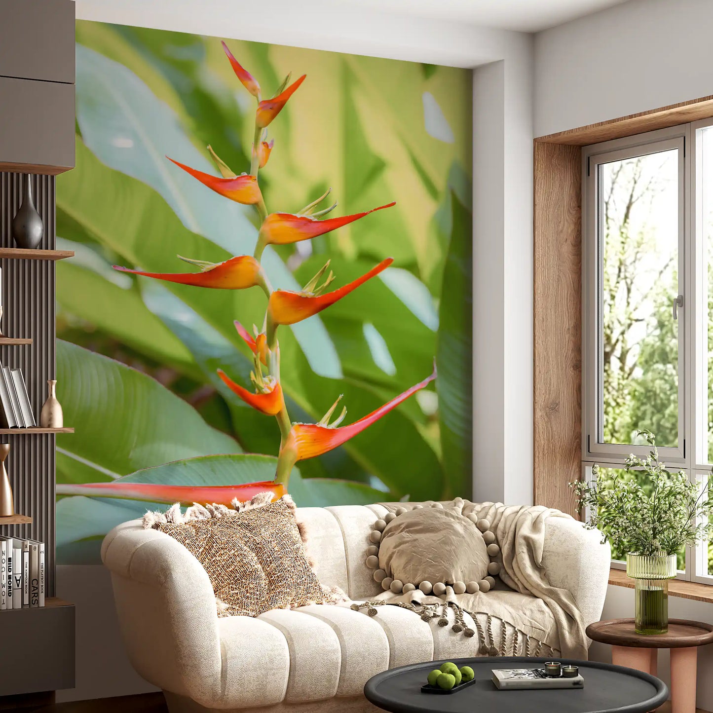 Heliconia's Fiery Bloom Wall Mural