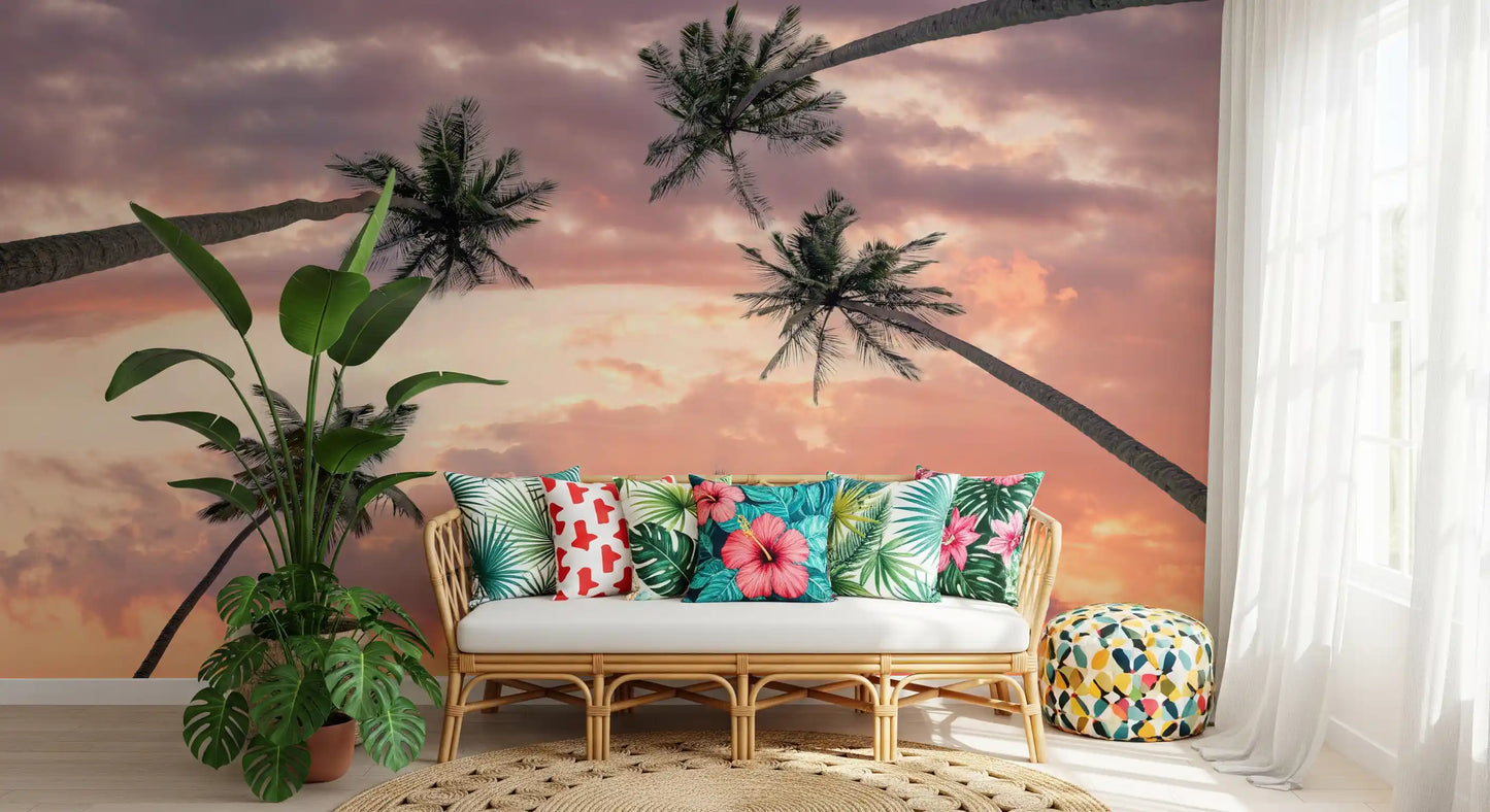 Sunset Palm Canopy Wall Mural
