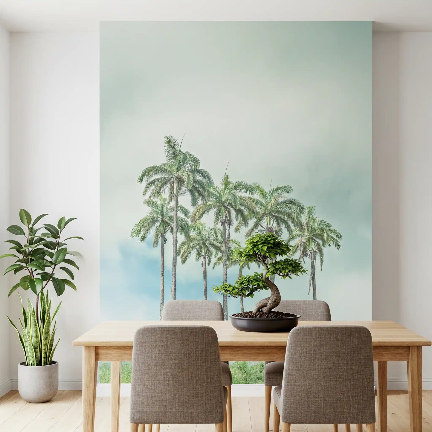 Serene Palm Horizon Wall Mural