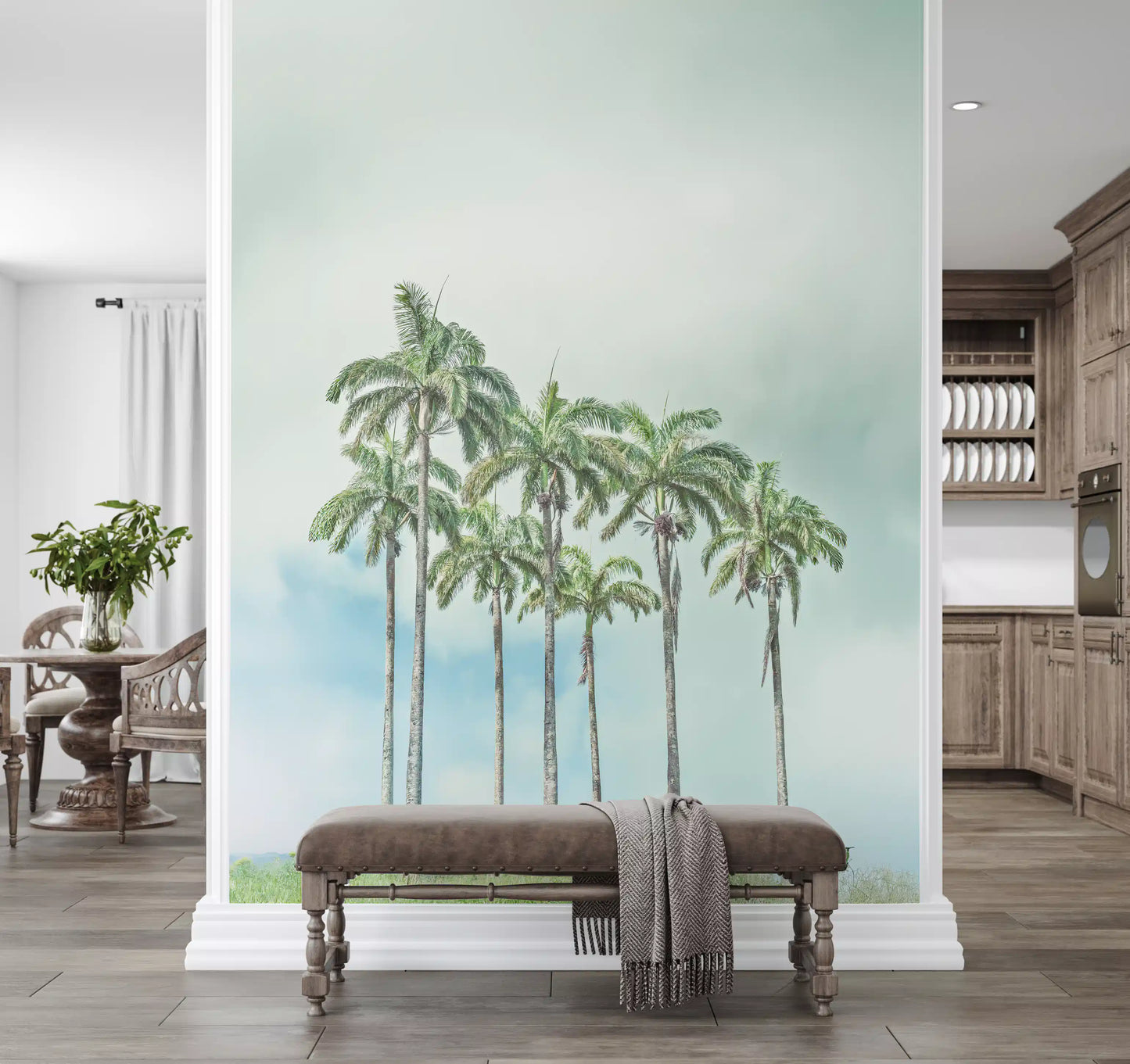 Serene Palm Horizon Wall Mural