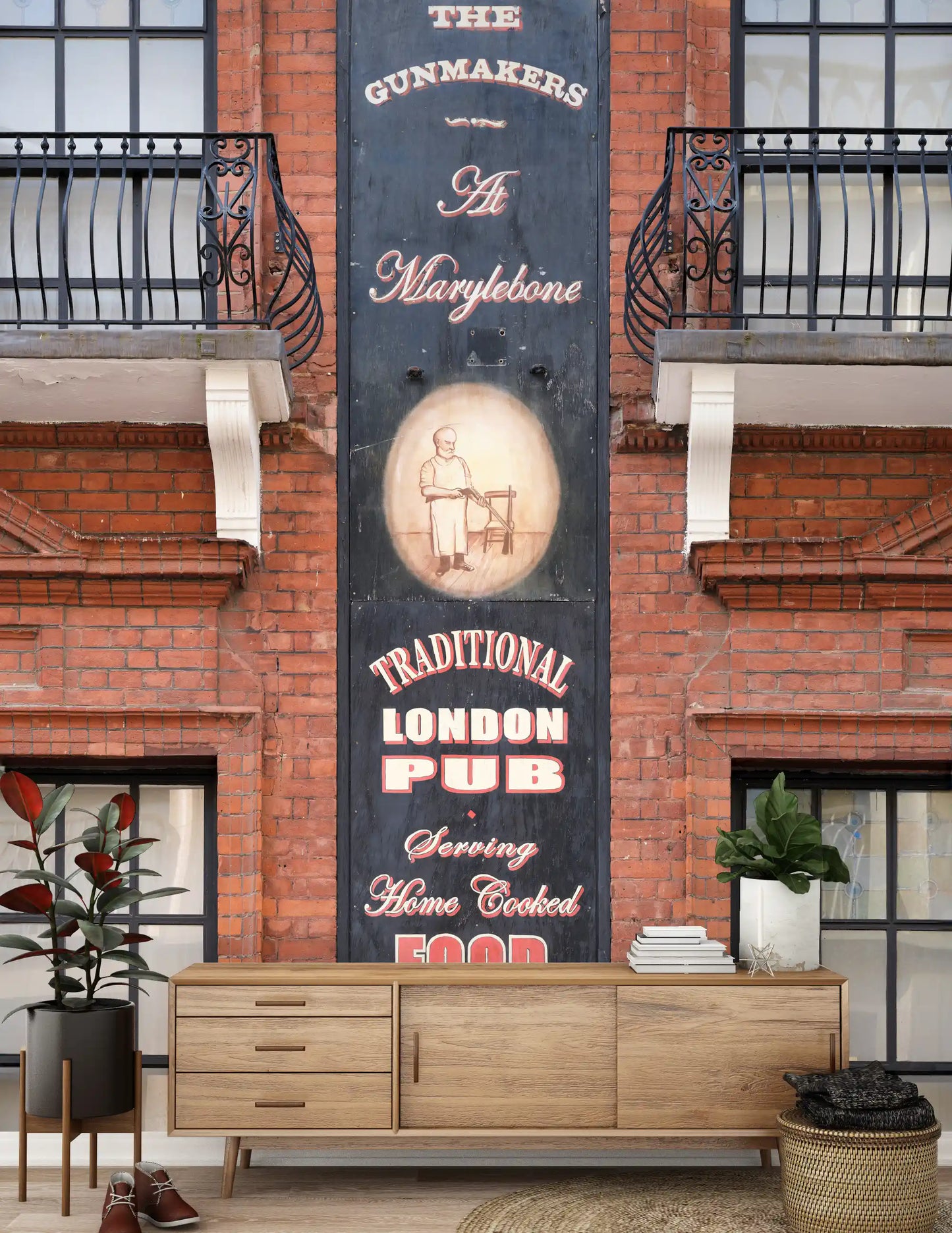 Marylebone Gunmakers Pub Facade Wall Mural